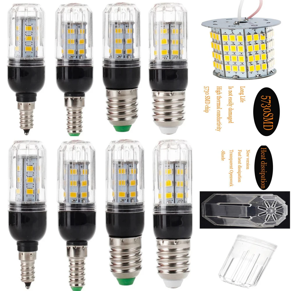 10X LED Blub E27 E26 E12 E14 LED Corn Light Bulbs DC 12V 24V 9W 27LED Super Bright Table Desk Lamps Spotlights for Home Lighting