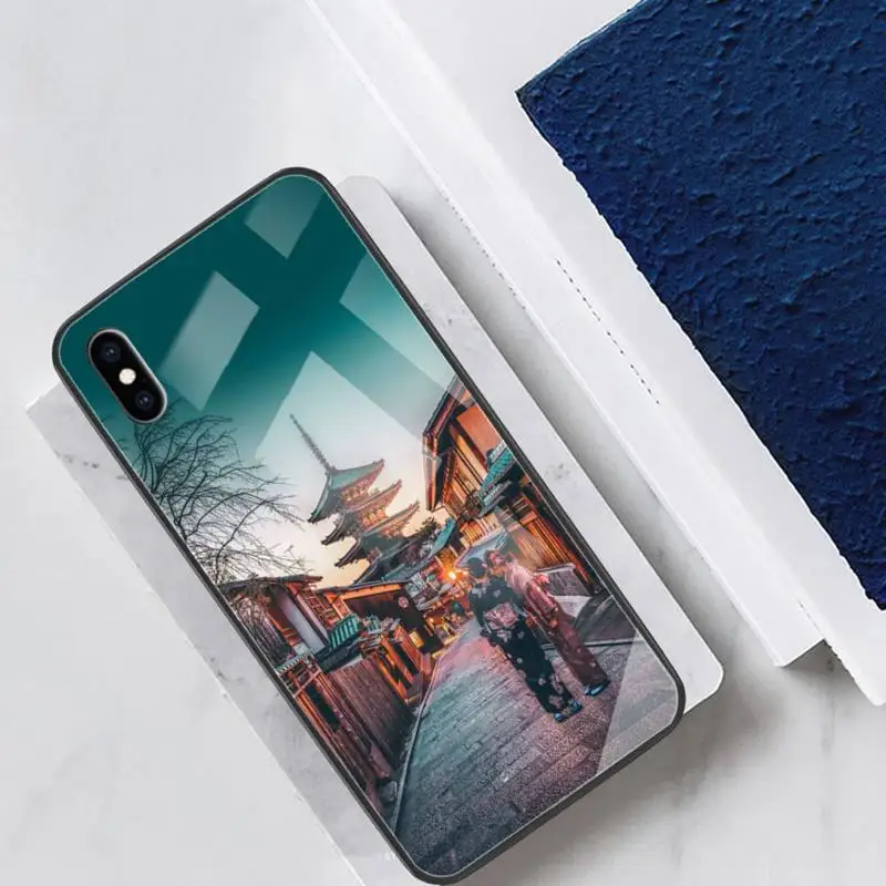 

Kyoto Glass Phone Case Back Shell For IPhone 12 11 Pro Max Cases XR XS 7 8 Plus Cover Accessories Carcasa