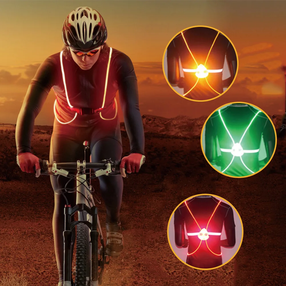 

LED Fiber Y-Shaped Reflective Harness Vests Night Riding Running Luminous Chest Straps for Outdoor Sports Cycling Safety