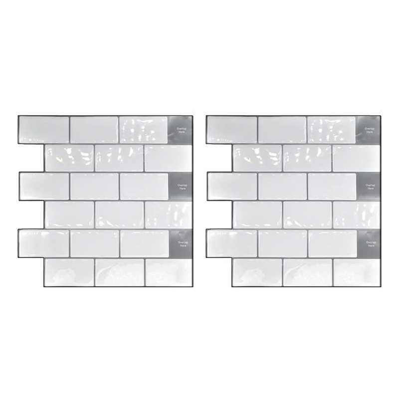 

Peel and Stick Backsplash 10X10 Inch Removable 3D Subway Wall Tiles (Pack of 8),for Kitchen or Bathroom