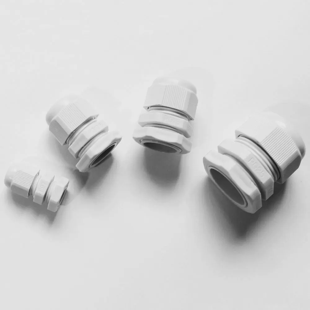 PG42 Черный/Белый Пластиковые водонепроницаемые соединители кабельный ввод с