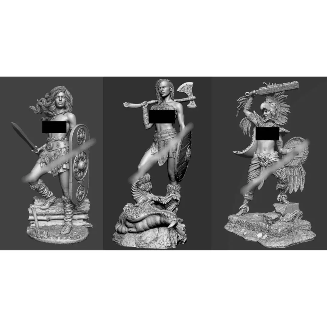 

54mm Resin Model Figure GK，3 Figure ,Unassembled and unpainted kit
