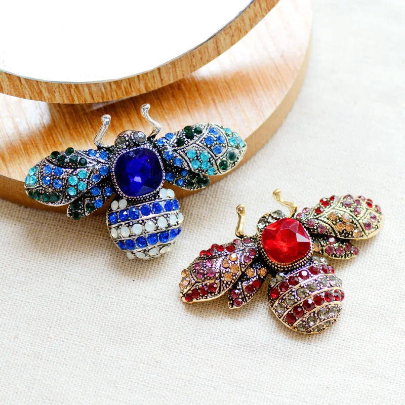 KingDeng Броши Ретро Насекомых Горный Хрусталь Брошь Эмаль Pin Мужские Аксессуары