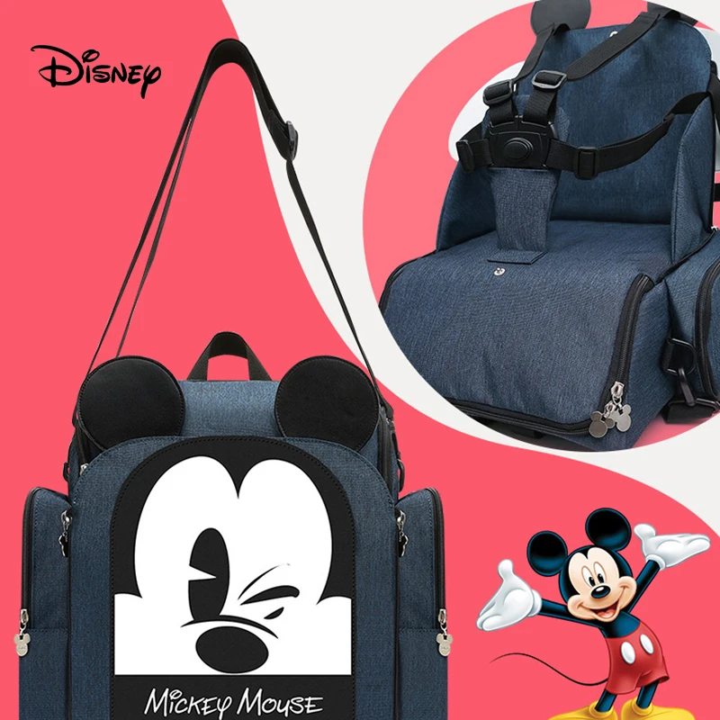 Рюкзак для подгузников disney, Детская сумка для мамы, Микки и Минни, мокрая сумка, модный органайзер для подгузников для мам и мам, сумка для обеденного стула