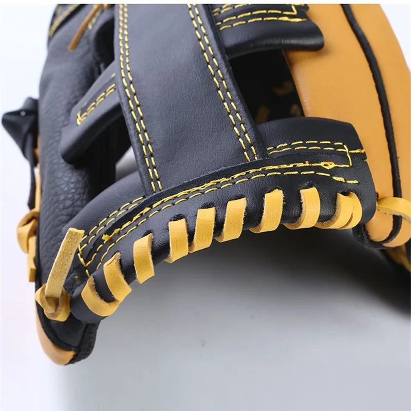Men Sports Genuine Leather Baseball Gloves for School Match Adults Youth Train 11.5''/12.5'' Brown Baseball Mitt Glove Equipment