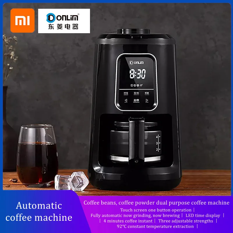 Автоматическая кофемашина XIAOMI YOUPIN DONLIM, кофейные зерна s, кофейный порошок, двухцелевая машина для эспрессо, кофейный порошок, кофейные зерна