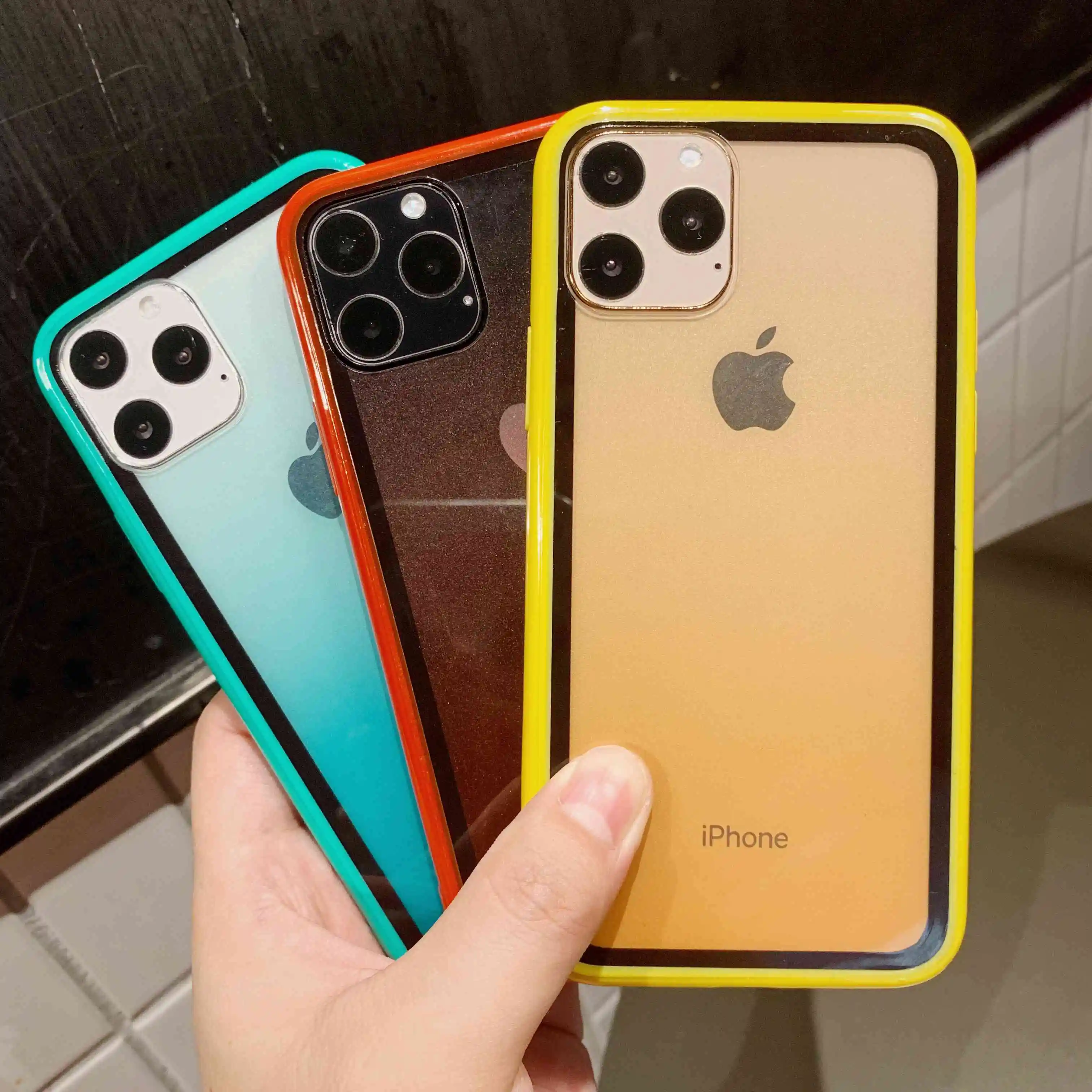 For iPhone XS 11 Pro Max XR X 6 6s 7 8 Plus Gradient Color Soft Silicon TPU Edge Hard Plastic PC Clear Acrylic Case Cover | Мобильные
