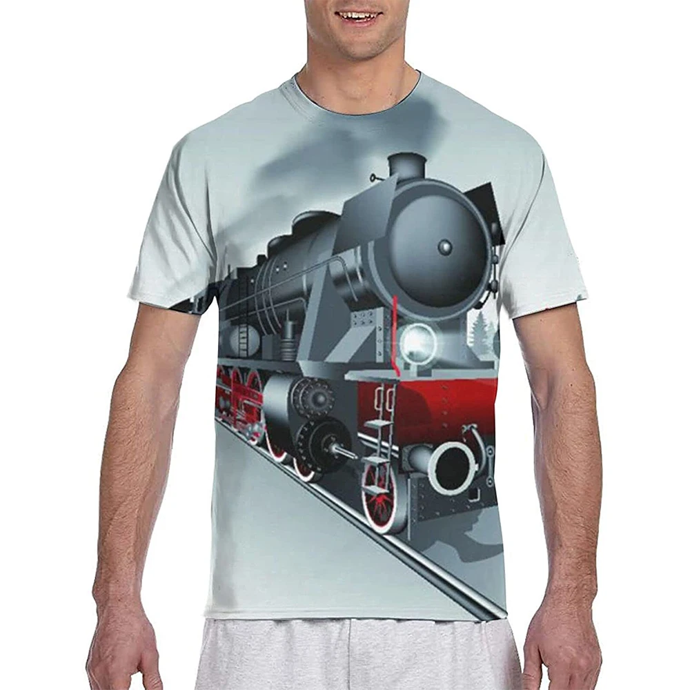 

Men's Short Sleeve T-shirt Boys Fashion Polyester Sweat-wicking Theme Party T-shirt Top