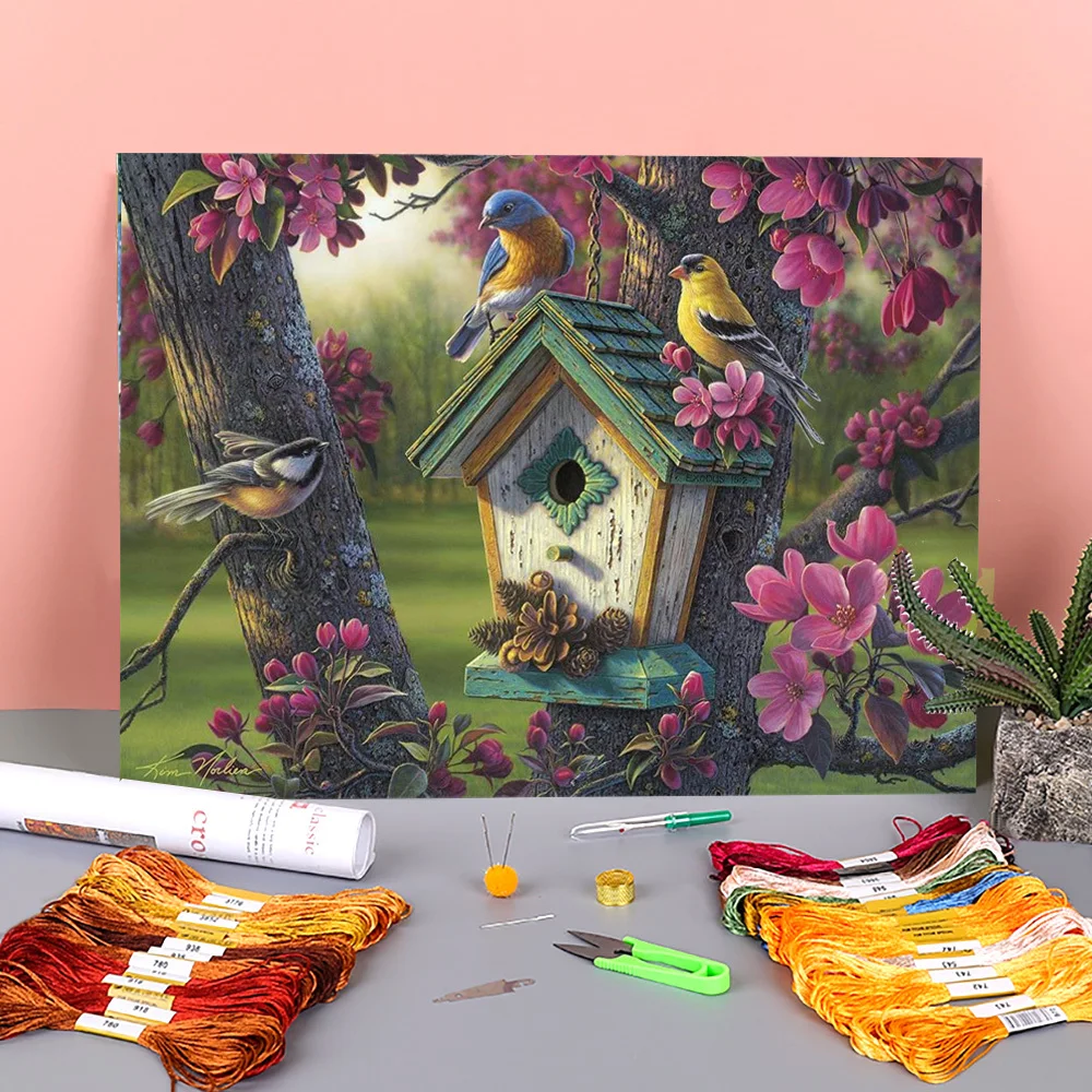 

Пейзаж натуральный Печатный водорастворимый холст 11CT вышивка крестиком полный комплект DIY Вышивка DMC нитки живопись Mulina