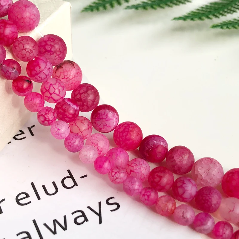 

Бусины Из Натурального матового розового красного дракона, размер 6, 8, 10 мм, 15 дюймов