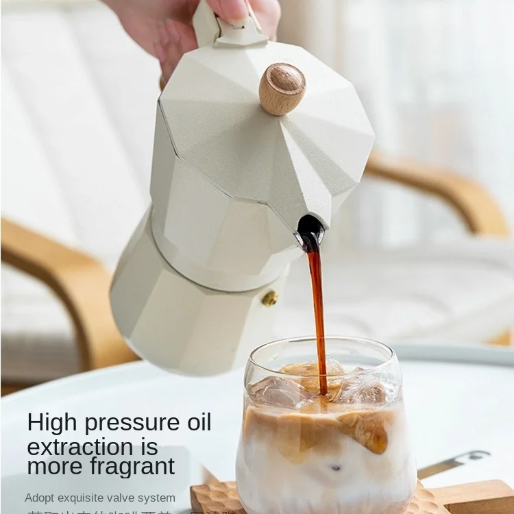 

Moka Pot Hand Made Coffee Maker Italian Coffee Brewing Household Filter Pot Grinding Electric Stove Set French Press