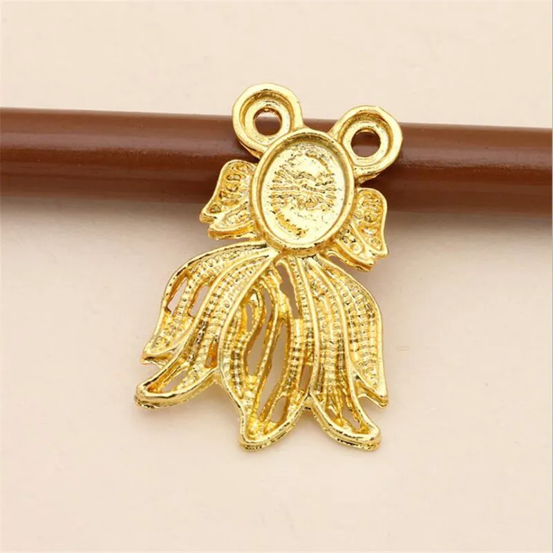 

SIXTY TOWFISH 10 Pieces DIY Jewelry Accessories 20*29mm Alloy Ancient Retro Style Materials Flower Charms
