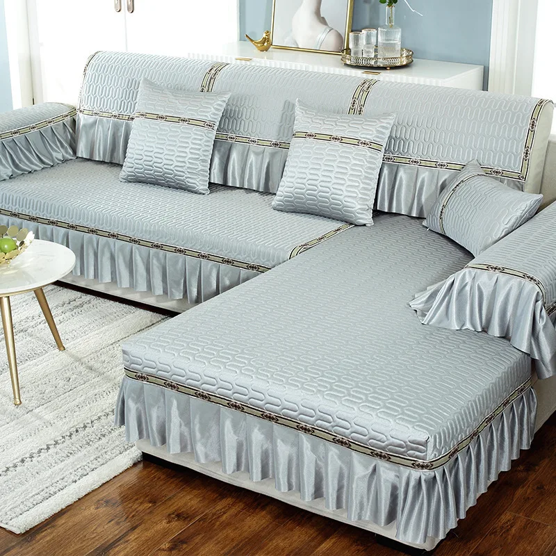 

2021 Special Offer European Style Wavy Edge Sofa Covers For Living Room Latex Cool Cover Washable Thicken Cushion Case Non-slip