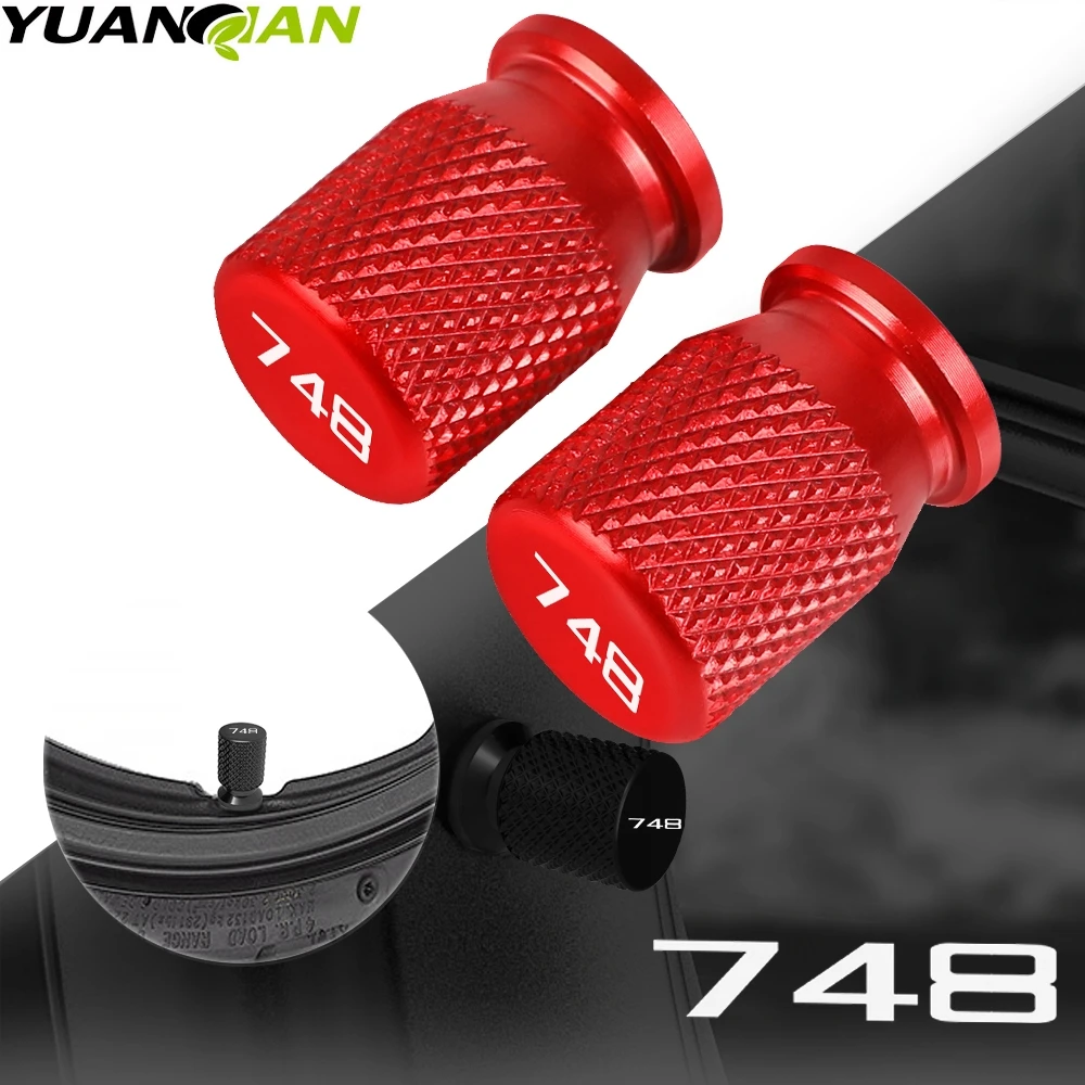 For DUCATI 748 748S 748R S R All Years WIht Logo 749S 749R 1pair Red Motorcycle CNC Vehicle Wheel Tire Valve Stem Caps Covers