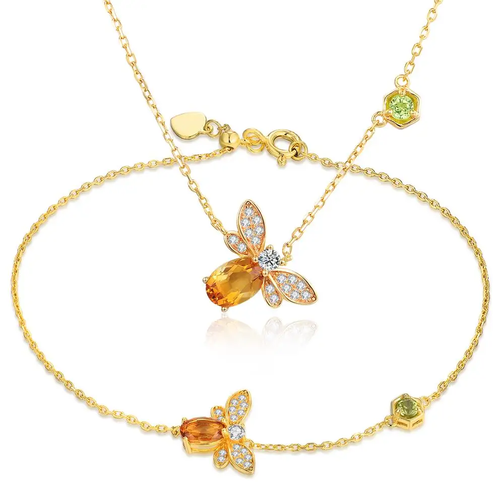 

Ламон пчела 5х7 мм 1ct 100% натуральный цитрин 925 пробы серебряные ювелирные изделия S925 ювелирный набор V027-4