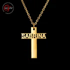 Модное ожерелье Goxijite с именем на заказ для мужчин и женщин, персонализированная Золотая табличка с именем, модные ожерелья, благословение, ювелирные изделия, подарок