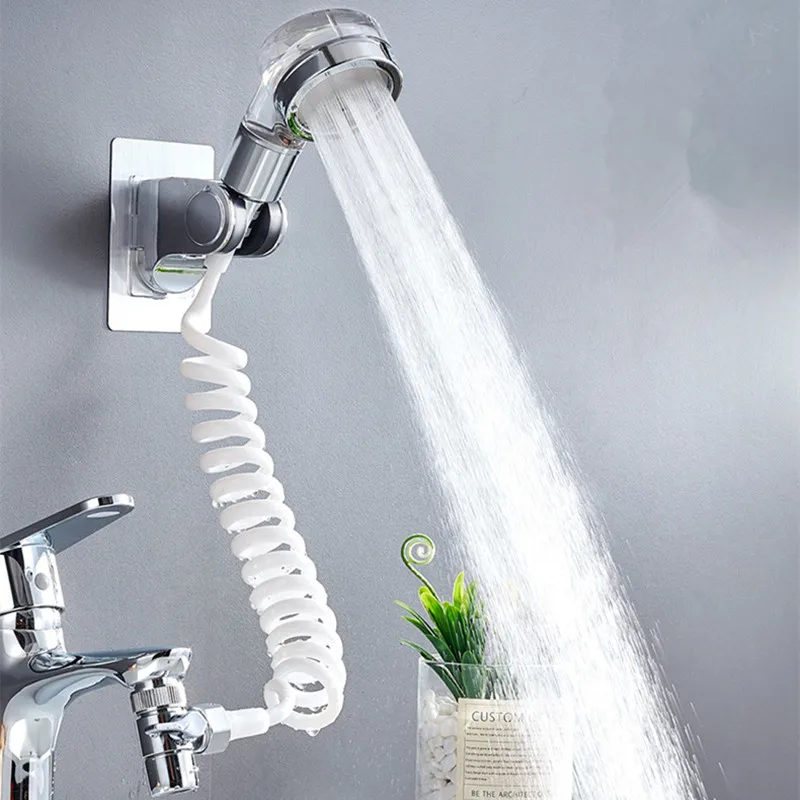 Grifo de ducha externa de mano, filtro de grifo de inodoro Flexible, boquilla pequeña, traje de lavado de pelo, artefacto de ducha para el hogar