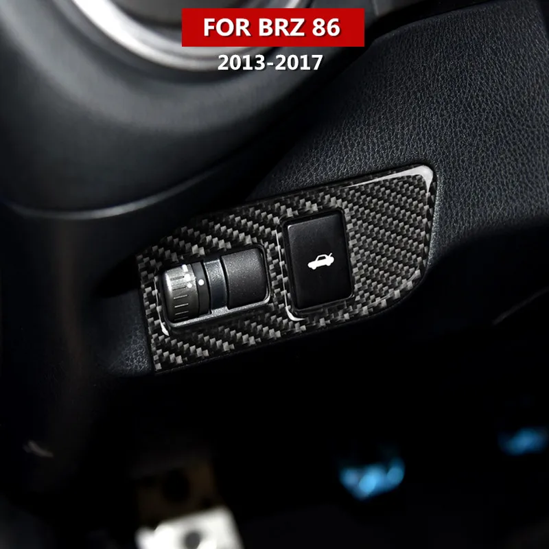 

For Subaru BRZ Toyota 86 2013-2017 auto accessories Carbon Fiber Rear Trunk Switch Control Button Car decals and Stickers
