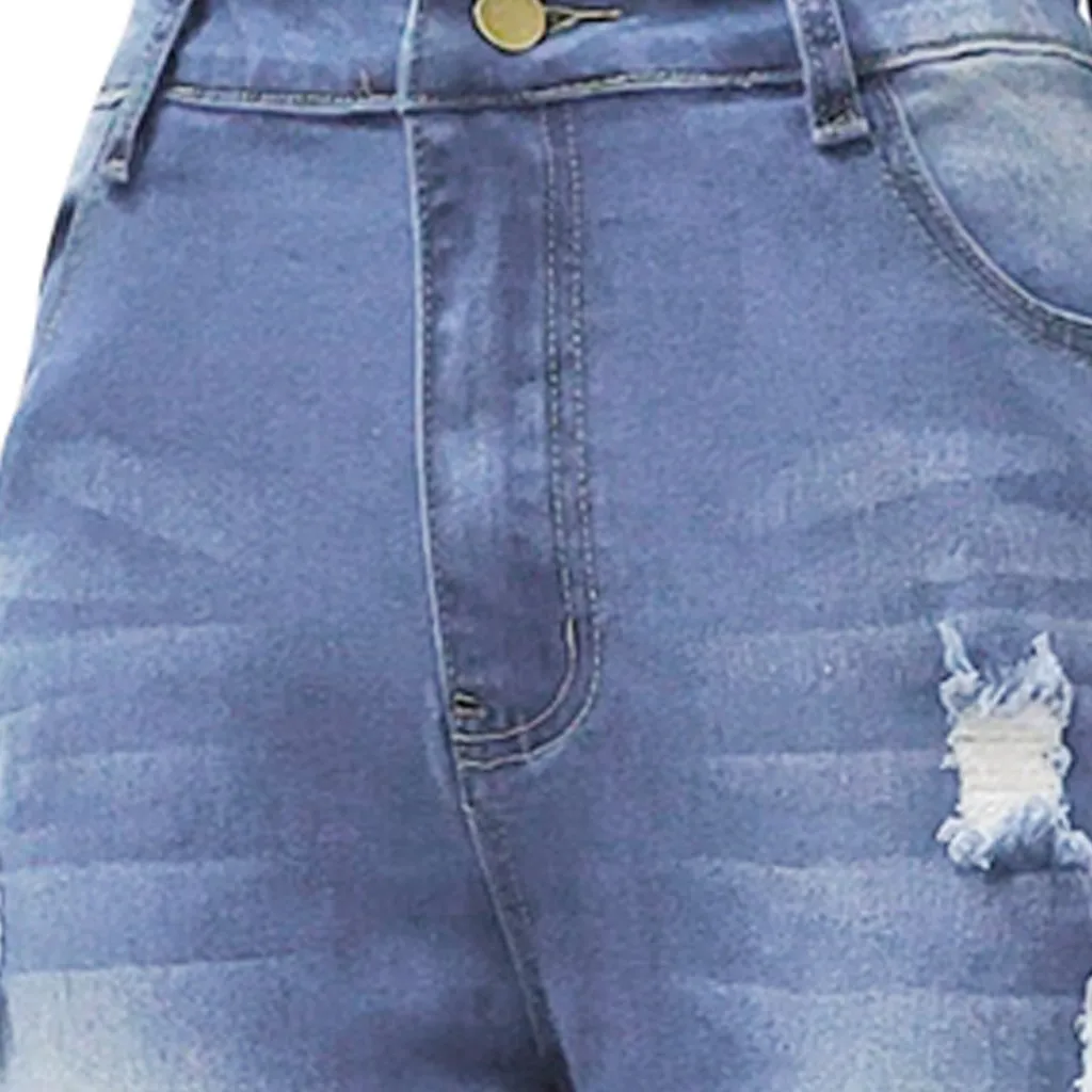 

Hot Sale Women's High Waist Hole Jeans Button Pants Trousers Bell-bottom Pants 2021 New Arrival Dropshipping