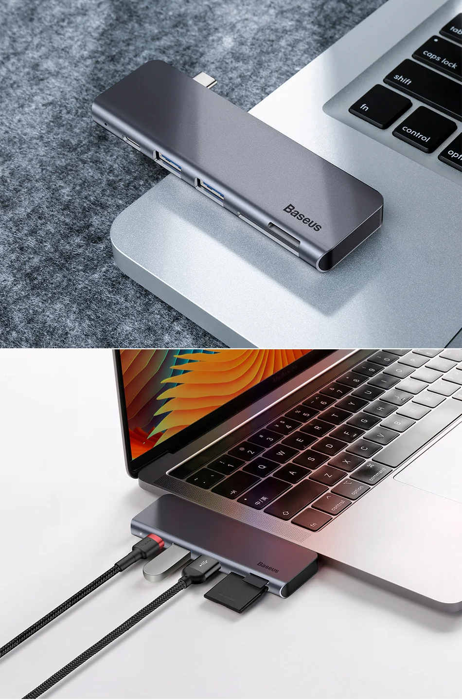 Baseus USB C HUB Type-c to Multi Ports USB 3.0 USB3.0 Type C Power Adapter USB-C HUB Splitter Dock For Macbook Pro Air USBC HAB