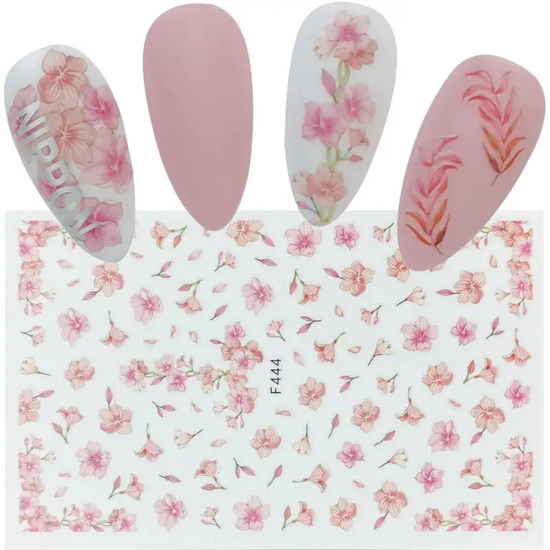 Flower Adhesive 3D Nail Sticker Foil for Nails Art Decoration Lemon Butterfly Fawn Designs Decals Manicure Supplies Tool - купить по