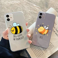 cute cartoon bee phone case for iphone 13 11 12 pro xs max 8 7 6 6s plus x 5s se 2020 xr case