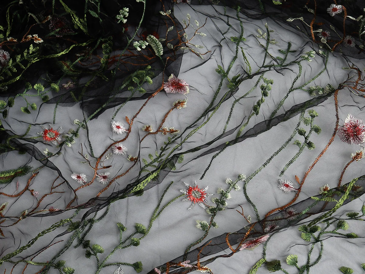 Тюль с вышивкой трава цветок кружевная ткань Цветочная занавеска Гард Свадебный