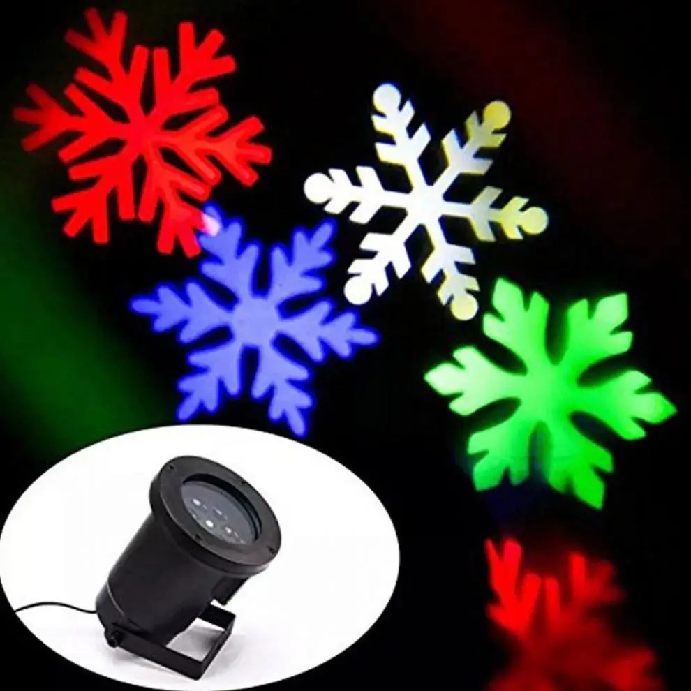 RGB Открытый водонепроницаемый сад дерево движущийся снег лазерный проектор Снежинка светодиодный светильник для сцены Рождественский светильник s лампа проектора