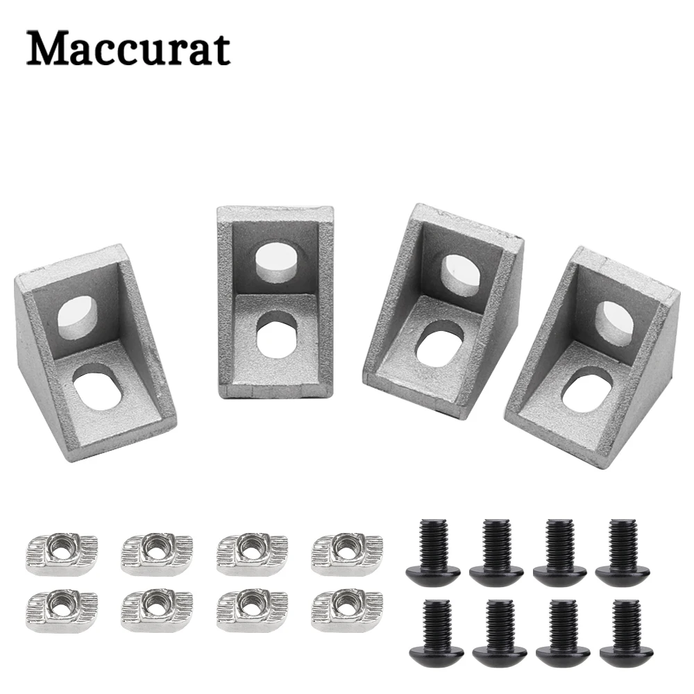 

2/4pcs 2020 Aluminum Profile Corner Angle Bracket Connector Fastener With Nut + M5 Flat Head Screw For V-Slot 3D Printer parts