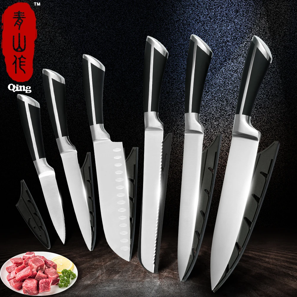 Набор кухонных ножей Qing 3Cr14 из нержавеющей стали для мяса рыбы овощей фруктов