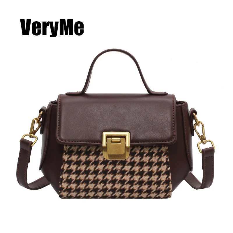 

VeryMe PU Leather Crossbody Bag Female Totes Small All-Matching Lady Shoulder Handbag Fashion Top-Handle Pack Simple Bolso Mujer