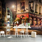 Настенные обои на заказ, 3D Самоклеящиеся обои с изображением города, ночного вида, бара, кафе, ресторана, водонепроницаемые украшения для стен