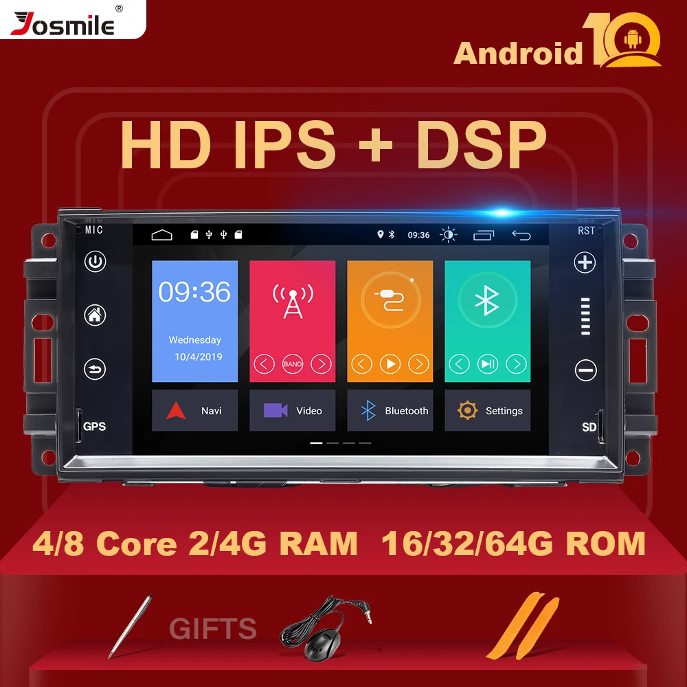 DSP IPS Android 10 автомобильный мультимедиа для Jeep Grand Cherokee Chrysler 300C Dodge Ram Compass Patriot Sebring GPS