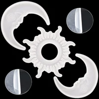 5PCS Sun Moon Mirror Moldes Resina Epoxi Set Sunglasses Moule Pour Resine Wall Mirror Mold Silikon For Epoxy Resin Art Supplies