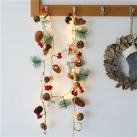 wedding navidad 2m 20 led copper wire pine cone flowers led fairy string lights christmas decorations for home room diy garland