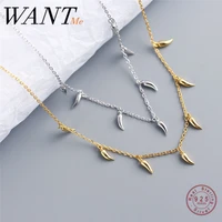 wantme genuine 925 sterling silver geometric little pepper cuban chain charm pendant necklace for fashion women bohemian jewelry