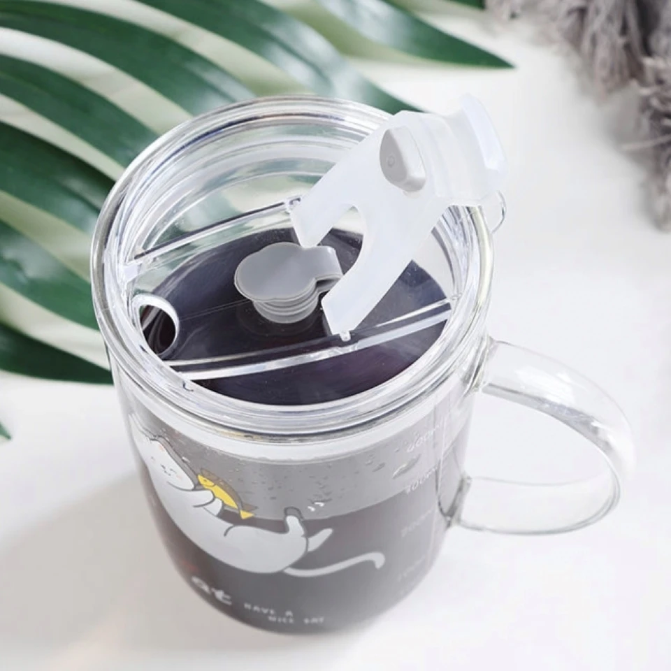 500 мл кавайная мультяшная прозрачная молочная чашка стеклянная детская бутылка