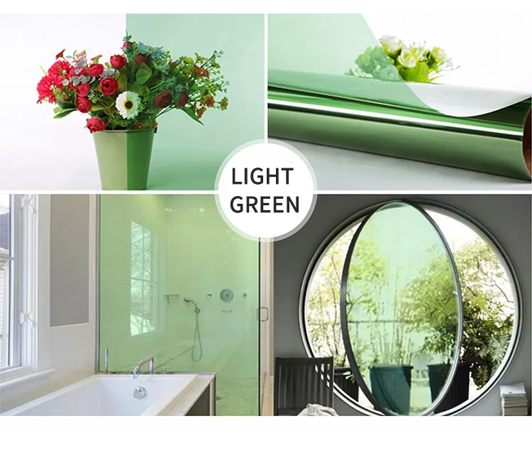 Light green Цветная пленка, оконная стеклянная наклейка, теплоизоляционная Солнцезащитная целлофановая прозрачная двусторонняя пленка, декоративная оконная пленка 30x100 см - Цвет: Light green