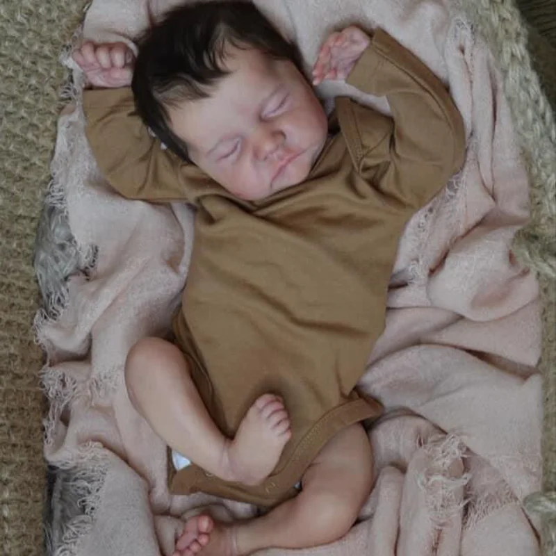 19-дюймовая кукла Bebe Reborn Леви с мягким телом и полным силиконовым воплощением высокого качества, сделанная вручную, игрушка для девочки с доставкой.