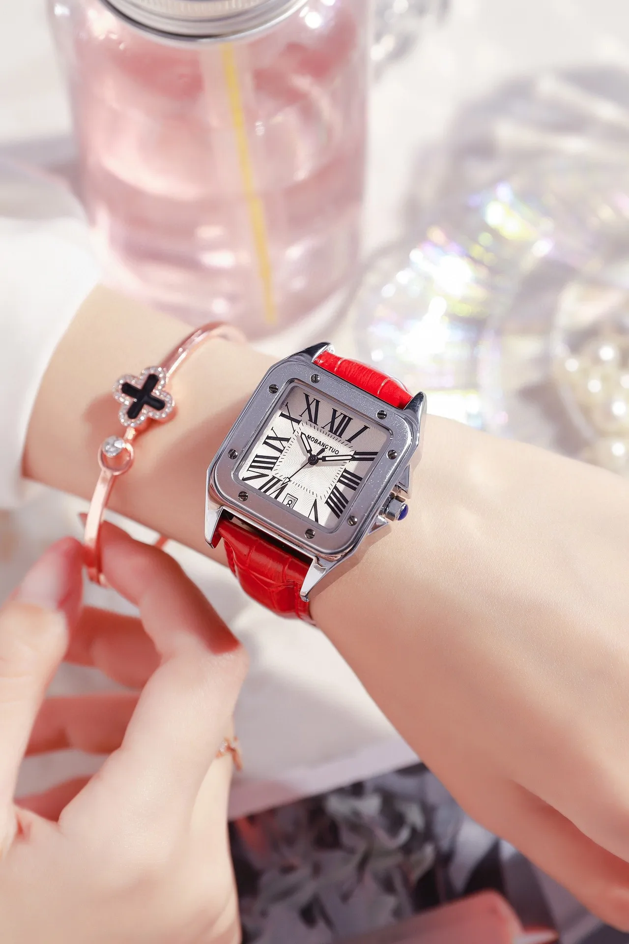 

Women's Watch Square Fashion Big Dial Waterproof Calendar Quartz Gift Automatic Watch Relojes Para Mujer Stainless Steel Watch