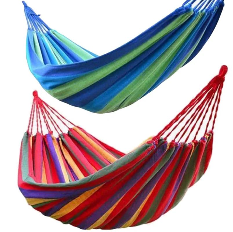 

Ultralight Camping Hammock with backpack Hot Sale rainbow Outdoor Leisure Portable Hammock canvas Hammocks