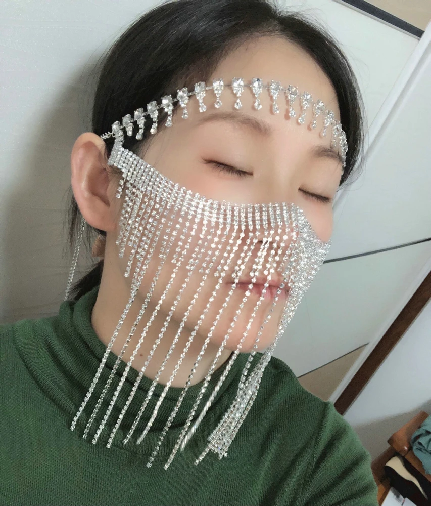 Ожерелье с бахромой для женщин воротник-чокер кисточками и кристаллами