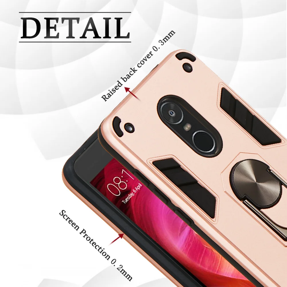 Противоударные автомобильные чехлы с кольцом для каркаса Redmi Note 4 мягкая