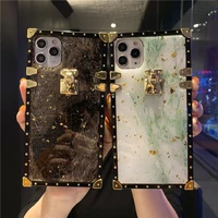 luxury shiny gold foil marble square case for apple iphone 11 12 13 pro max x xr xs 7 8 plus for samsung s 9 10 20 ultra cover