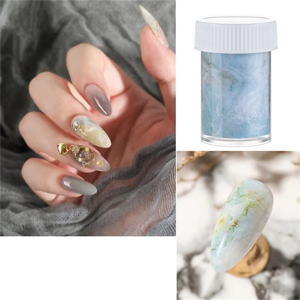 Океан Стиль оболочки переноса клей летний дизайн розовый мрамор ногтей Фольга