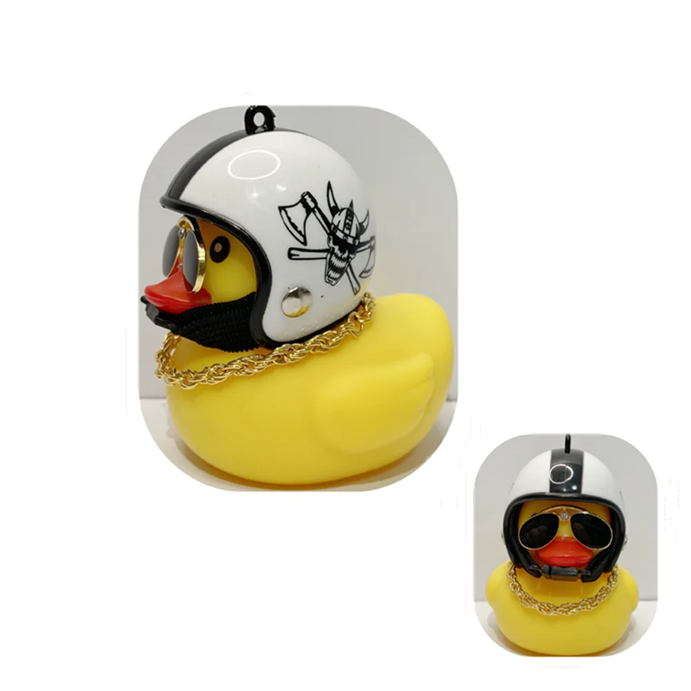 

Yellow Duck with Helmet for Motor Bike Auto Car Accessories Duck In The Car Rubber Duck Ornaments