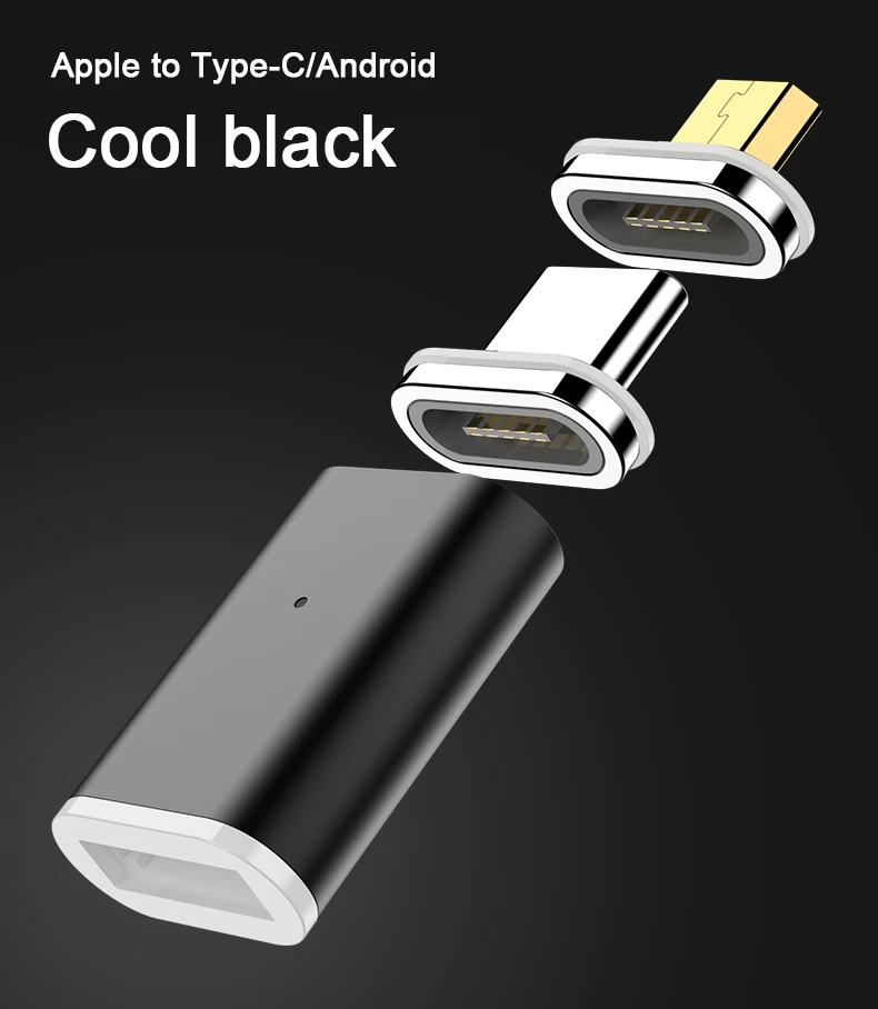 Магнитный USB C адаптер для iPhone XS X XR 8 7 поддержка QC3.0 8 Pin Micro usb type C зарядный разъем адаптер для huawei samsung