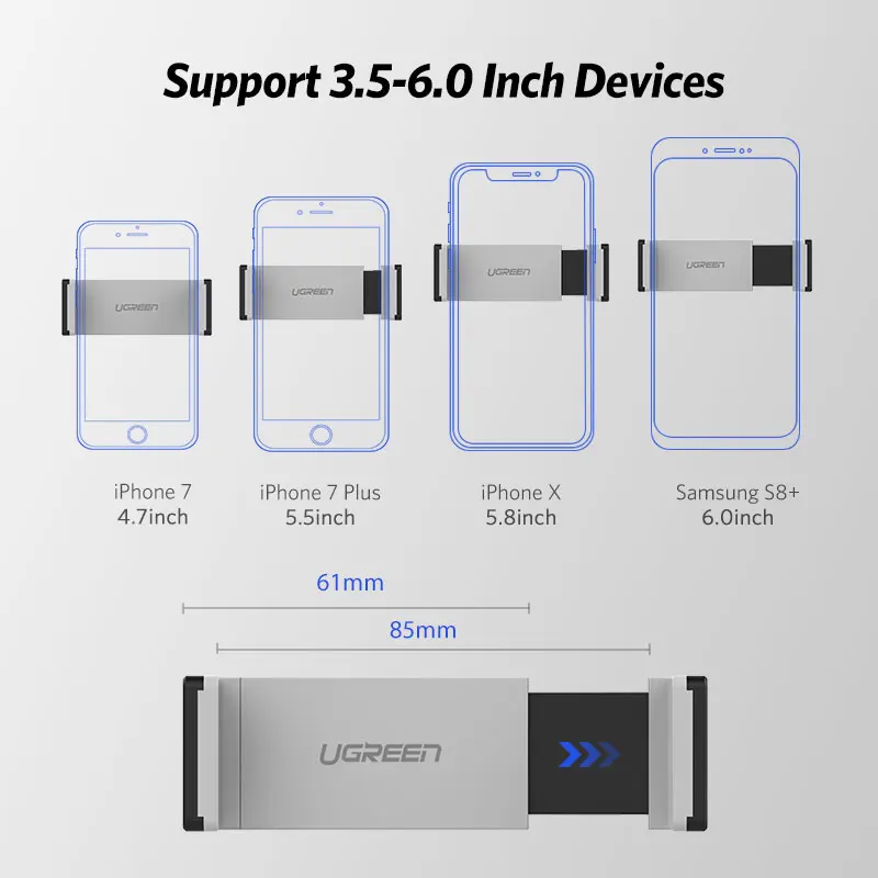 Автомобильный держатель Ugreen для iPhone X, XS, 8, держатель для телефона в машине, Поворот на 360 градусов, автомобильный держатель для телефона, держатель для мобильного телефона, подставка