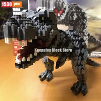 16088 tyrannosaurus rex mini building blocks black dinosaur brikcs jurassic park figure diiy 3d model toys kid chirstmas gift