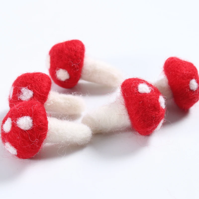 mushroom DIY шерсть украшения из войлока помпон ручной работы материал s рукодельные грибы для детей войлочный шарик Материал пуговицы прозрачные Navidad - Цвет: mushroom